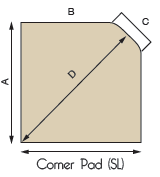 Corner Hearth Pad Diagram