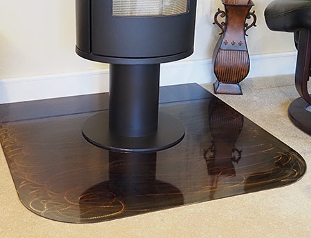 Steel Hearth Pad with Stove
